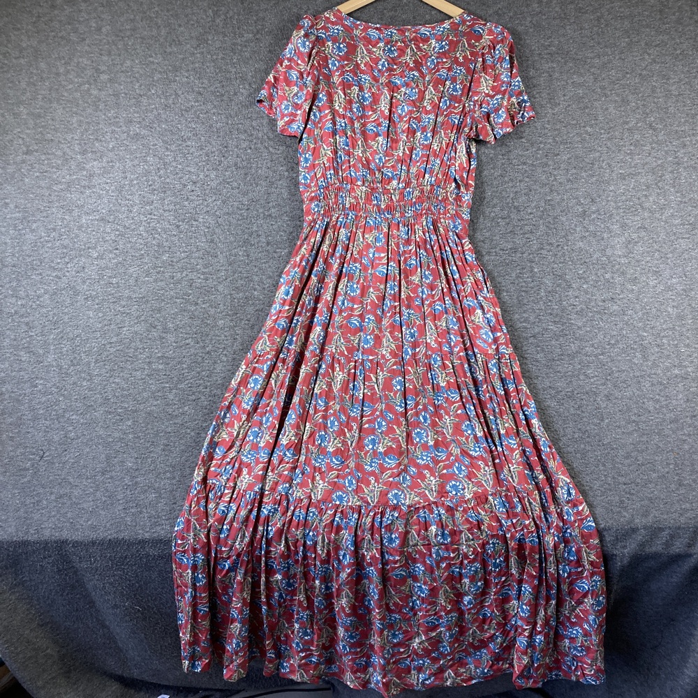 Natural Life Dress Womens Medium Floral Print Maxi Short Sleeve Boho Romantic - Picture 9 of 12